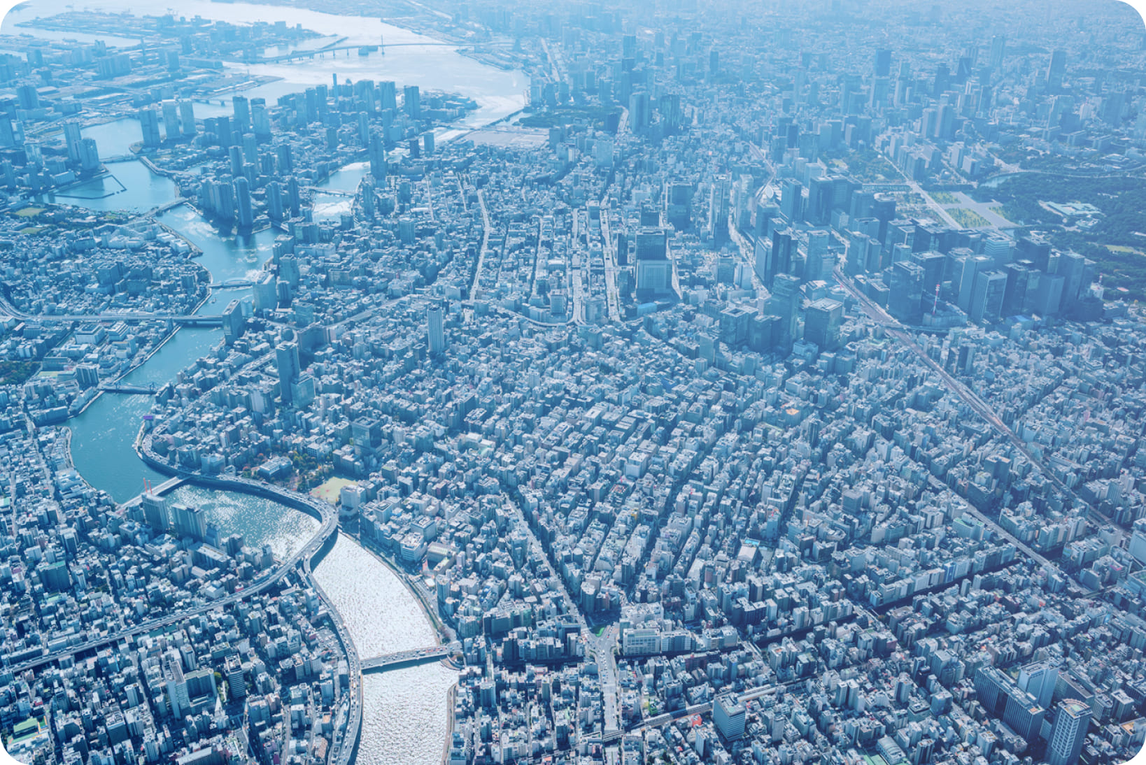 東京都を空から見た写真